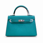 Mini Kelly II Sellier 19cm & 22cm Vert Jade Epsom Leather Palladium Hardware — Sophisticated Small-Scale Bag