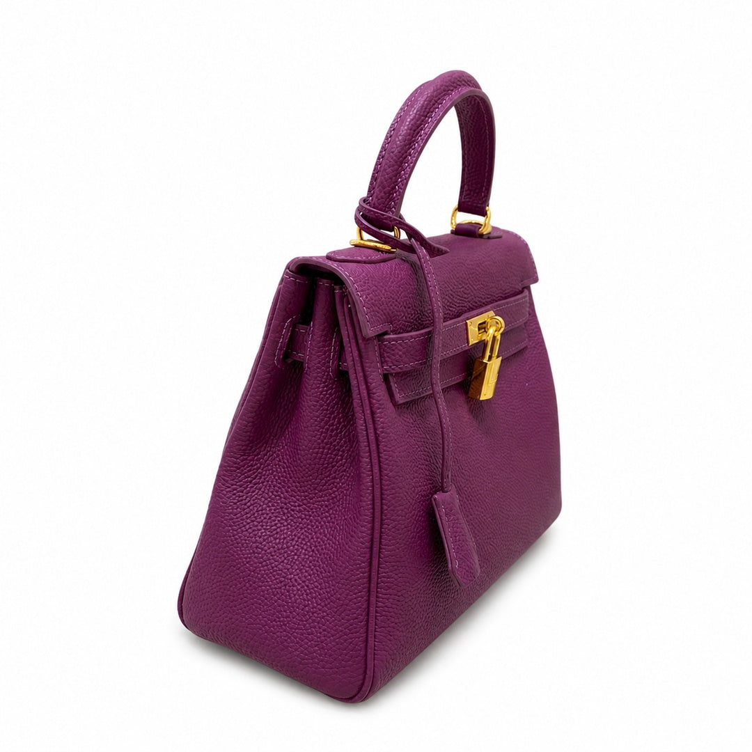 Kelly Sellier 20cm & 25cm & 28cm Anémone Togo Leather Gold Hardware — Distinctive Hand-Carry Bag