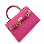 Mini Kelly II 19cm Sellier Violine Ostrich Gold Hardware Premium Women Shoulder Bag — Timeless Mini Top-Handle Design