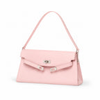 Kelly Elan 25x6.5x15cm Underarm Baguette Bag in Mauve Iris Purple with Silver Hardware — Distinctive Elongated Handbag