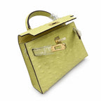 Mini Kelly II 19cm Sellier Jaune Poussin Ostrich Gold Hardware Luxury Mini — Timeless Mini Top-Handle Design
