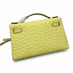 Mini Kelly II Sellier 19cm & 22cm Jaune Citron Ostrich Leather Gold Hardware — Sophisticated Small-Scale Bag