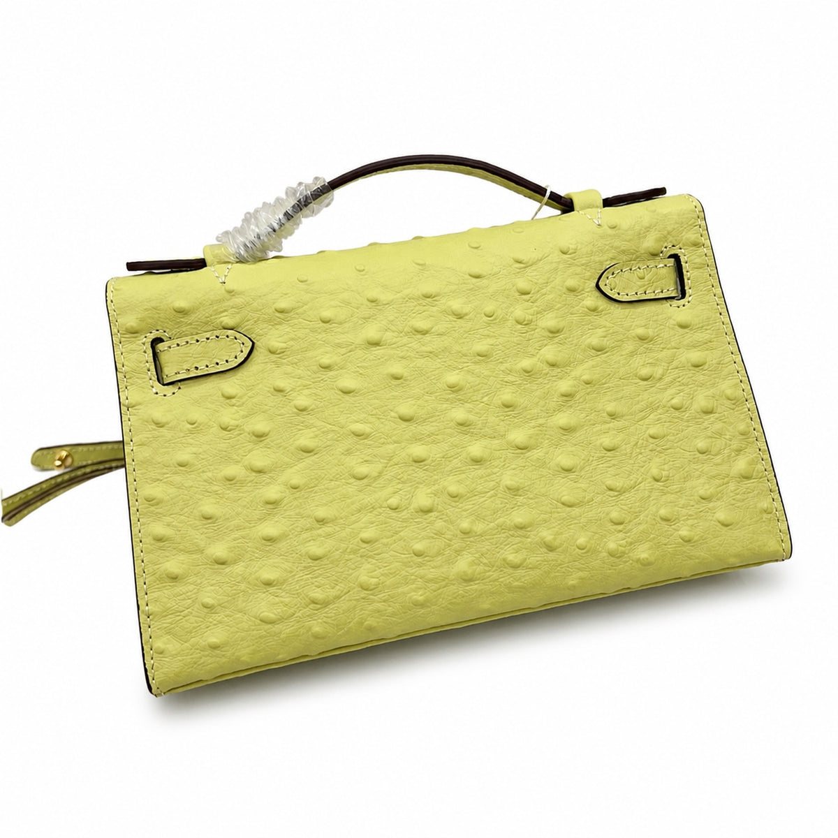 Mini Kelly II Sellier 19cm & 22cm Jaune Citron Ostrich Leather Gold Hardware — Sophisticated Small-Scale Bag
