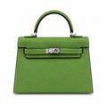 Mini Kelly II Sellier 19cm & 22cm Vert Pistache Epsom Leather Palladium Hardware — Distinctive Petite Bag