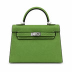 Mini Kelly II Sellier 19cm & 22cm Vert Pistache Epsom Leather Palladium Hardware — Distinctive Petite Bag