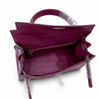 Kelly Sellier 25cm & 28cm Violine Epsom Leather Palladium Hardware Commute Shoulder — Timeless Top-Handle Design