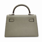Mini Kelly II Sellier 19cm & 22cm Sauge Epsom Leather Palladium Hardware — Elegant Compact Carry Style
