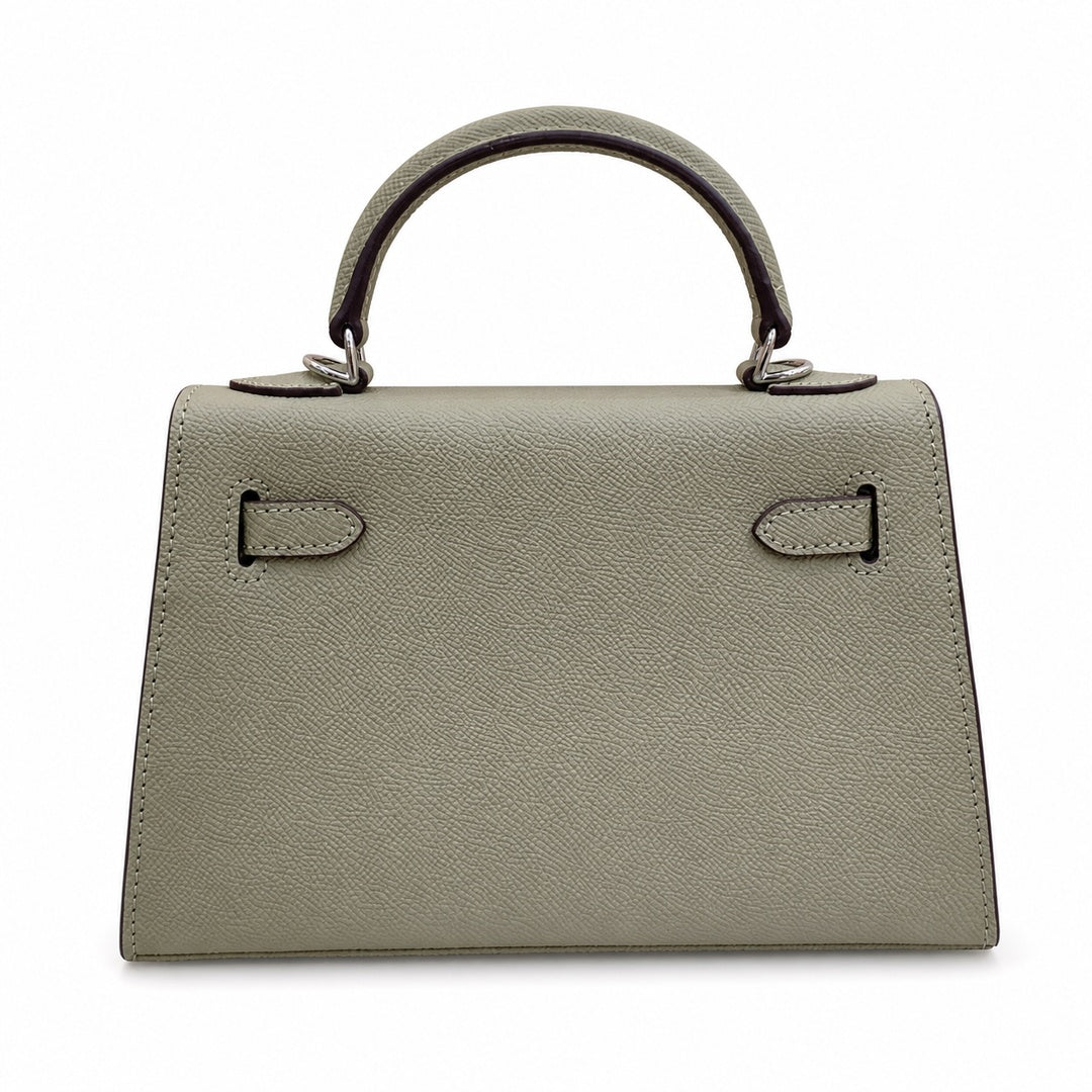 Mini Kelly II Sellier 19cm & 22cm Sauge Epsom Leather Palladium Hardware — Elegant Compact Carry Style
