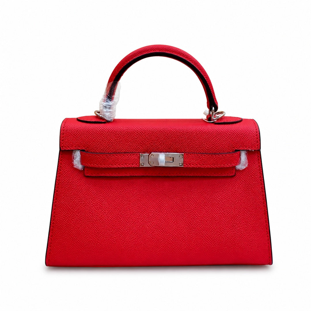 Mini Kelly II Sellier 19cm & 22cm Rouge Casaque Epsom Leather Palladium Hardware — Elegant Compact Carry Style