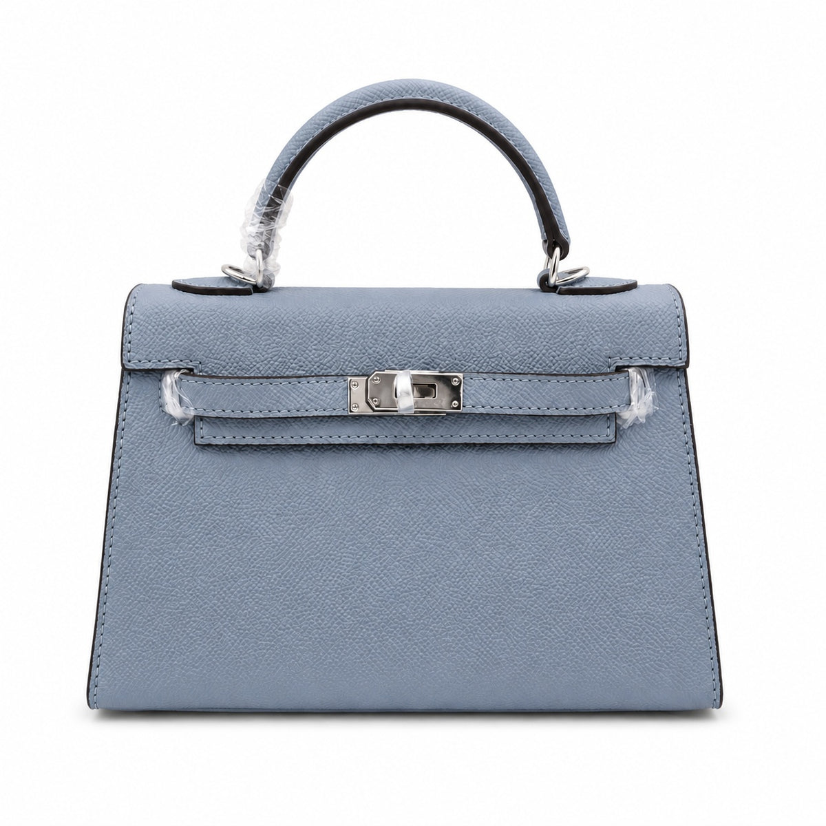 Mini Kelly II Sellier 19cm & 22cm Bleu Lin Epsom Leather Palladium Hardware — Timeless Mini Top-Handle Design