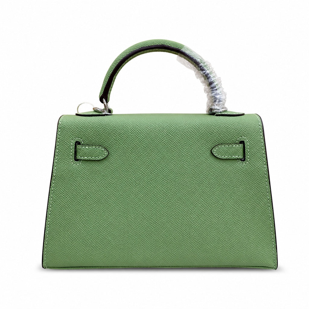 Mini Kelly II Sellier 19cm & 22cm Vert Pistache Epsom Leather Palladium Hardware — Distinctive Petite Bag