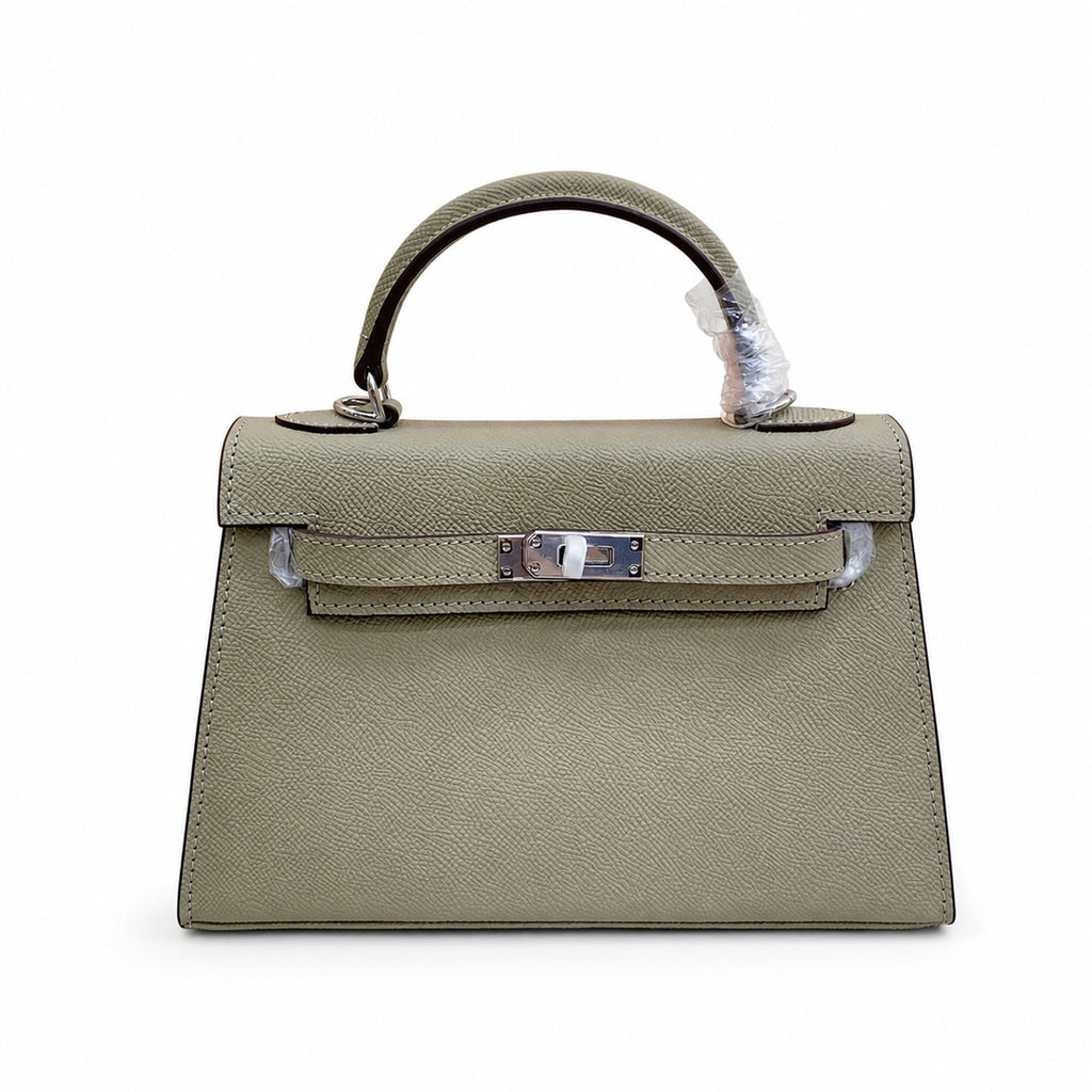 Mini Kelly II Sellier 19cm & 22cm Sauge Epsom Leather Palladium Hardware — Elegant Compact Carry Style