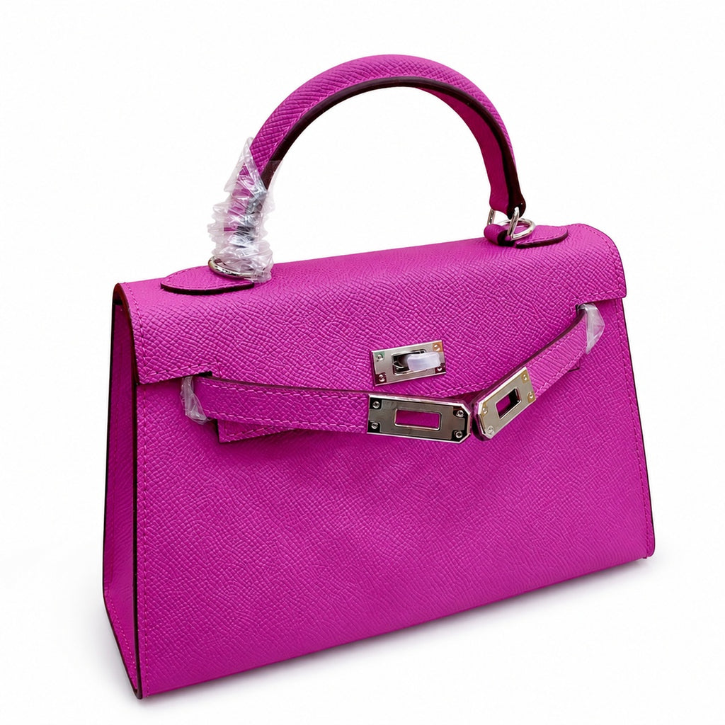 Mini Kelly II Sellier 19cm & 22cm Rose Pourpre Epsom Leather Palladium Hardware — Streamlined Mini Handbag
