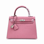 Kelly Sellier 25cm & 28cm Rose Confetti Epsom Leather Palladium Hardware Crossbody — Versatile Structured Bag