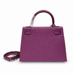 Kelly Sellier 25cm & 28cm Violine Epsom Leather Palladium Hardware Commute Shoulder — Timeless Top-Handle Design