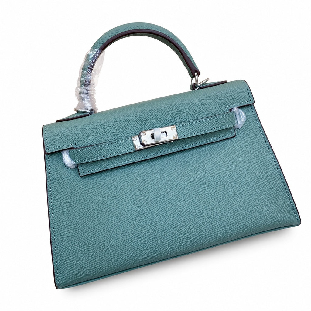 Mini Kelly II Sellier 19cm & 22cm Vert Cypress Epsom Leather Palladium Hardware — Versatile Mini Carry Design