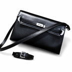Kelly Elan 25x6.5x15cm Underarm Baguette Bag in Black with Silver Hardware — Versatile Underarm Carry Style