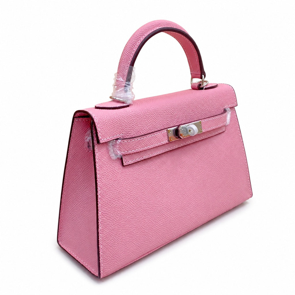 Mini Kelly II Sellier 19cm & 22cm Rose Confetti Epsom Leather Palladium Hardware — Timeless Mini Top-Handle Design