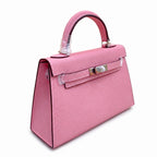 Mini Kelly II Sellier 19cm & 22cm Rose Confetti Epsom Leather Palladium Hardware — Timeless Mini Top-Handle Design
