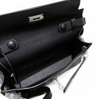 Kelly Elan 25x6.5x15cm Underarm Baguette Bag in Black with Silver Hardware — Versatile Underarm Carry Style