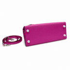 Kelly Sellier 25cm & 28cm Rose Pourpre Epsom Leather Gold Hardware & Palladium Hardware — Classic Hand-Carry Silhouette
