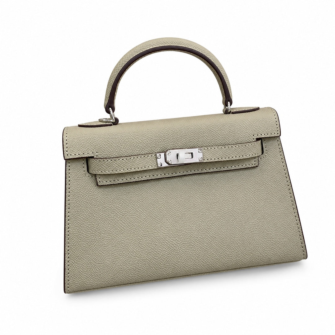 Mini Kelly II Sellier 19cm & 22cm Sauge Epsom Leather Palladium Hardware — Elegant Compact Carry Style
