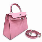 Kelly Sellier 25cm & 28cm Rose Confetti Epsom Leather Palladium Hardware Crossbody — Versatile Structured Bag