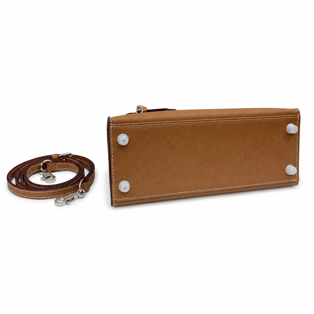 Kelly Sellier 25cm & 28cm Gold Epsom Leather Palladium Hardware Vintage — Elegant Structured Carry Style