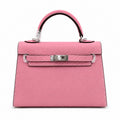 Mini Kelly II Sellier 19cm & 22cm Rose Confetti Epsom Leather Palladium Hardware — Timeless Mini Top-Handle Design