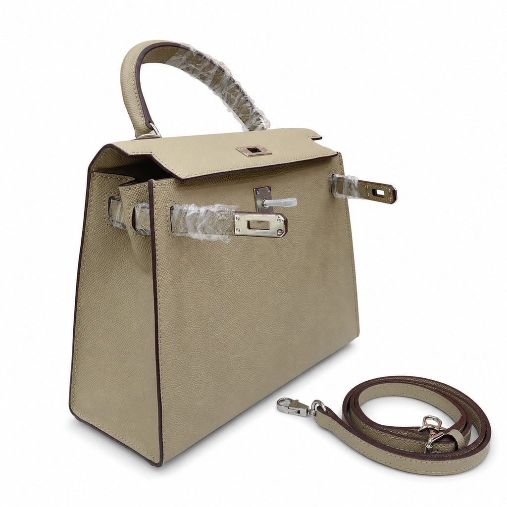 Kelly Sellier 25cm & 28cm Trench Epsom Leather Palladium Hardware Daily Designer — Elegant Structured Carry Style