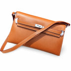Kelly Elan 25x6.5x15cm Underarm Baguette Bag in Brown with Silver Hardware — Versatile Underarm Carry Style