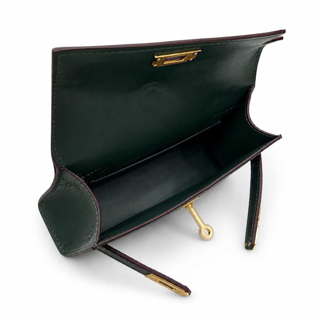 Mini Kelly II Sellier 19cm Vert Cypress Epsom Leather Gold Hardware Mini — Timeless Mini Top-Handle Design