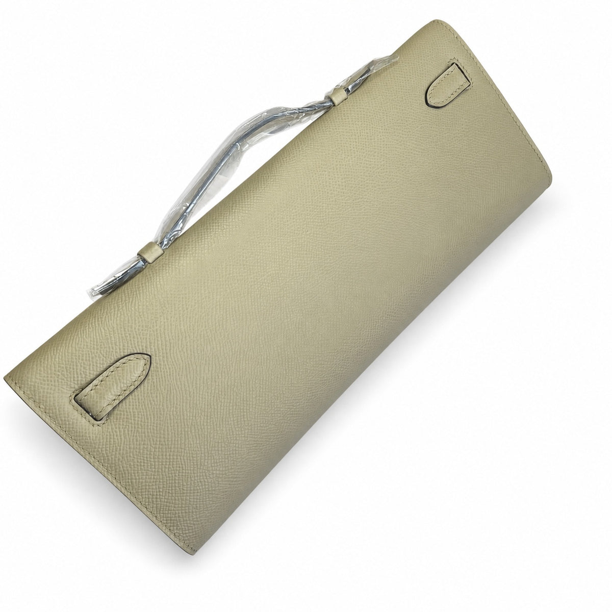 Refined Flat Clutch: Kelly Cut 31 Clutch Epsom Leather Windbreaker Gray