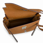 Kelly Messenger messenger bag for men and women, earthy Silver Buckle, imported leather, all-steel hand-waxed thread, the best value for money on — Refined Top-Handle Bag