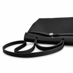 Classic Canvas-and-Leather Shoulder Carry: Herbag 31cm Saddle-Inspired Canvas Body with Leather Handle and Shoulder Strap