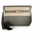 Kelly depeches 25cm Epsom pewter gray Gold Buckle — Slim Hand-Carry Design