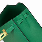 Kelly 25cm Epsom Leather U4 Vert Veryigo Velvet Green top handmade — Sophisticated Carry Design