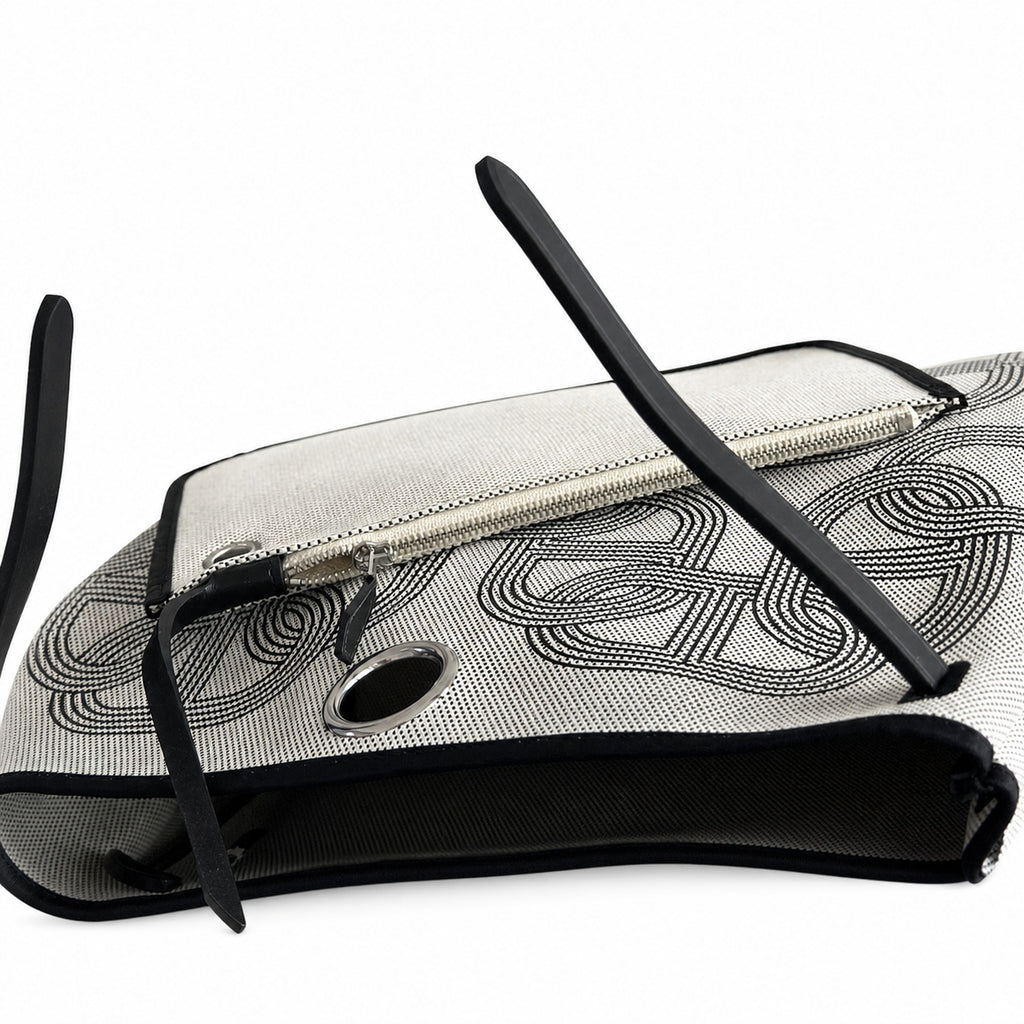 Herbag 31cm Saddle-Inspired Canvas Body with Leather Handle and Shoulder Strap — Saddle-Influenced Canvas Hand-Carry Style