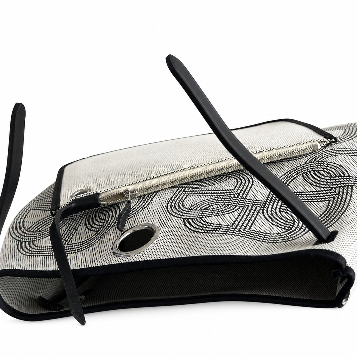Herbag 31cm Saddle-Inspired Canvas Body with Leather Handle and Shoulder Strap — Saddle-Influenced Canvas Hand-Carry Style