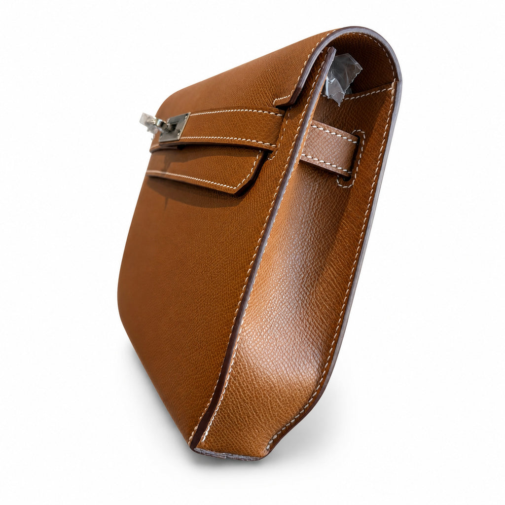 Elegant Crossbody-Ready Clutch: Kelly Depeches 25cm Epsom Leather with Shoulder Strap