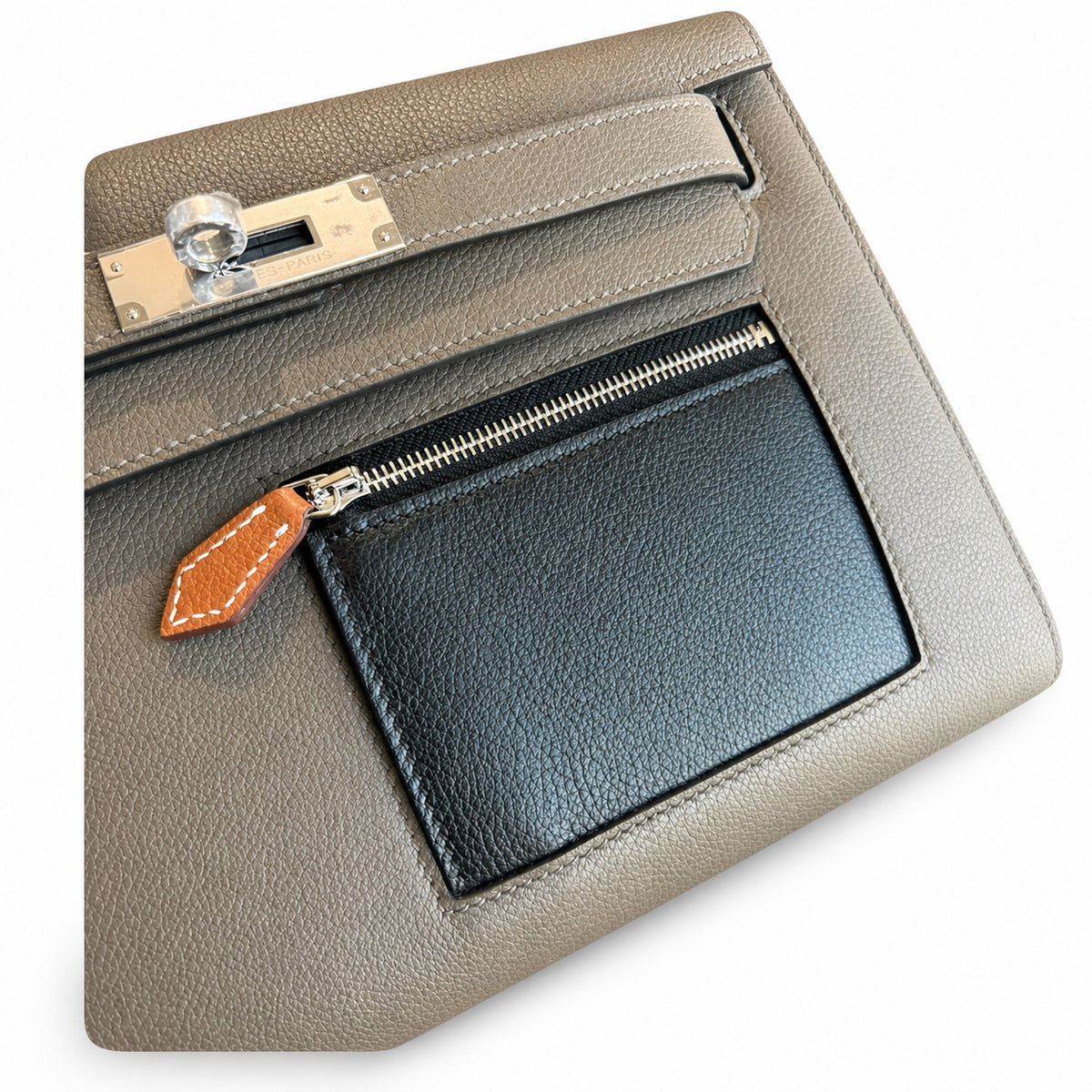 Kelly Depeches 25cm Evercolor Leather with Shoulder Strap — Convertible Clutch