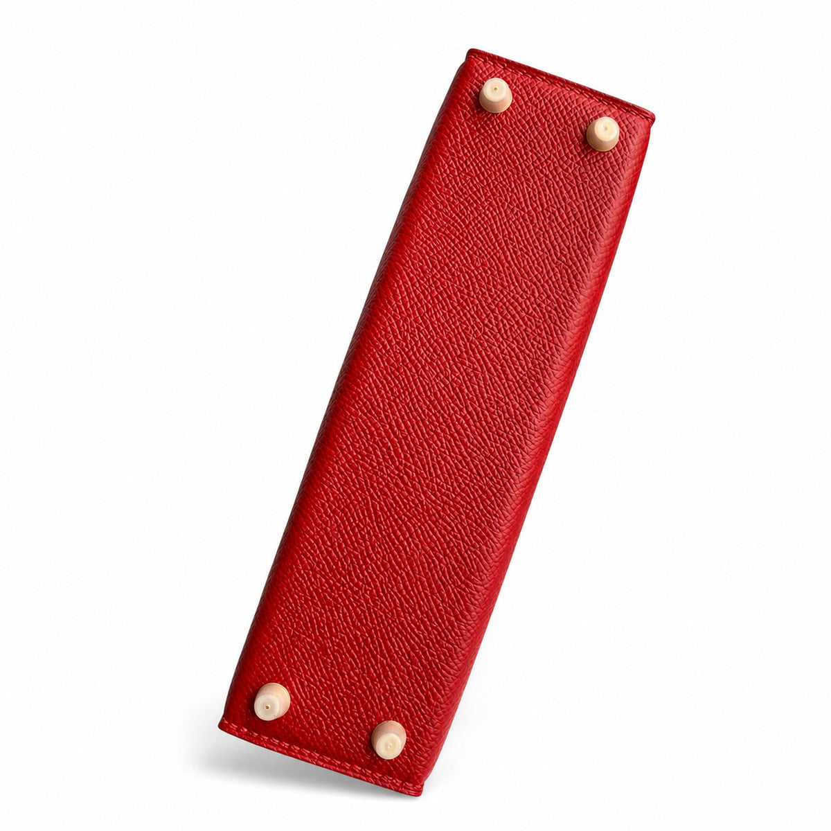 handmade Mini Kelly II 19cm imported Epsom Leather flag Red Gold Buckle — Distinctive Petite Bag
