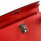 handmade Mini Kelly II 19cm imported Epsom Leather peach Pink Silver Buckle — Compact Top-Handle Bag