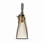 Mini Kelly II 19cm in Nata & Chai & Gris Meyer Epsom Leather with Silver Buckle — Versatile Mini Carry Design