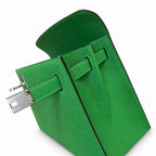 Kelly 25cm/28cm Epsom Leather 1K Bombou bamboo green top handcraft — Distinctive Hand-Carry Bag
