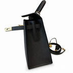 Kelly 32cm in Black Epsom Leather with Gold Buckle Handmade — Distinctive Hand-Carry Bag