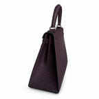 Kelly 28 grape purple Epsom Silver Buckle handmade — Classic Hand-Carry Silhouette
