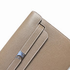 Kelly Depeches 25cm Epsom Leather 18 Etoupe Elephant Gray top handcraft — Refined Shoulder-Strap Clutch