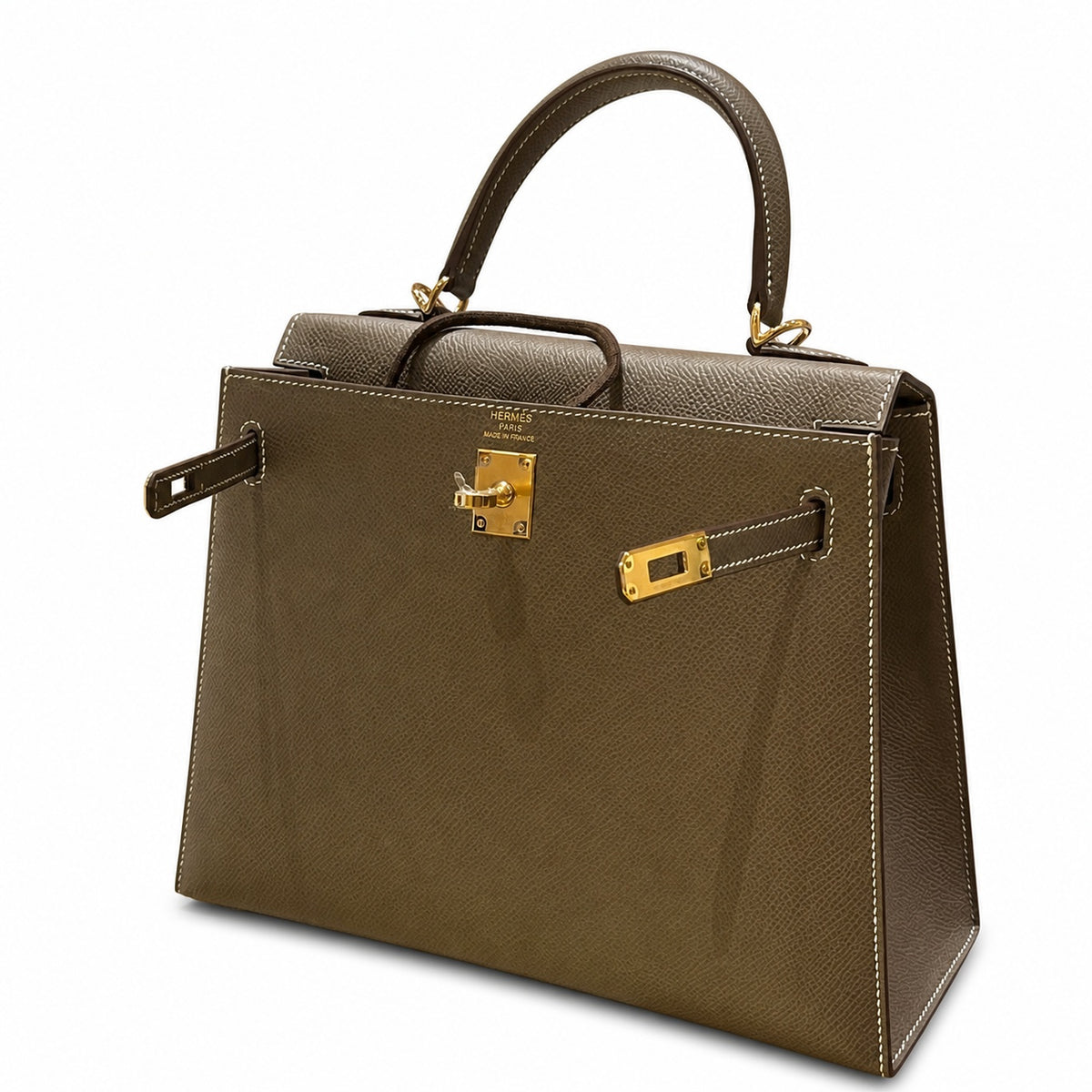 Kelly in Elephant Gray Epsom Leather — Elegant Structured Carry Style