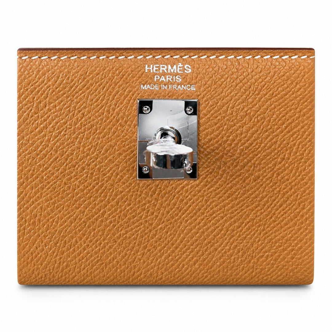 Kelly 25 Golden Brown Silver Buckle Epsom fully handmade wax thread — Sophisticated Carry Design